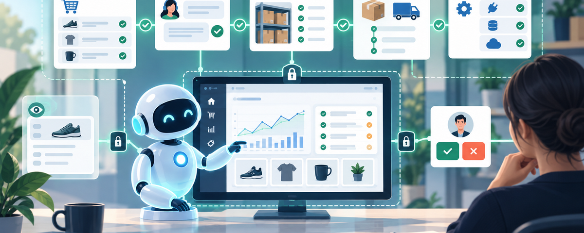 Amazon seller reviewing Claude AI access, permissions, approval gates, and audit controls