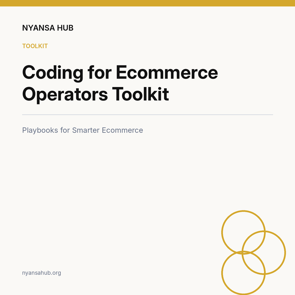 Coding for Ecommerce Operators Toolkit — Nyansa Hub