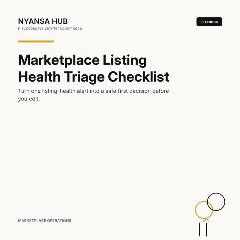 Marketplace Listing Health Triage Checklist — Nyansa Hub Playbook