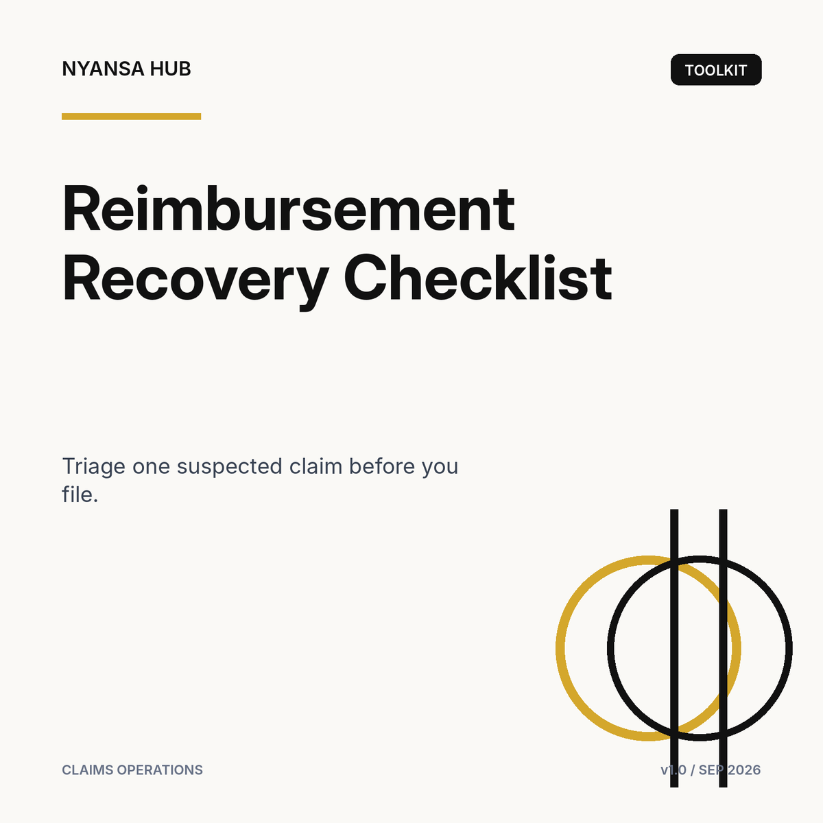 Marketplace Reimbursement Recovery Checklist — Nyansa Hub