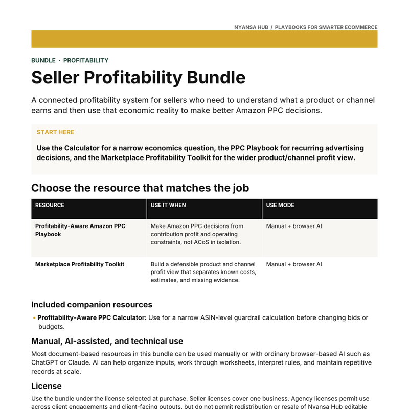Seller Profitability Bundle - Nyansa Hub